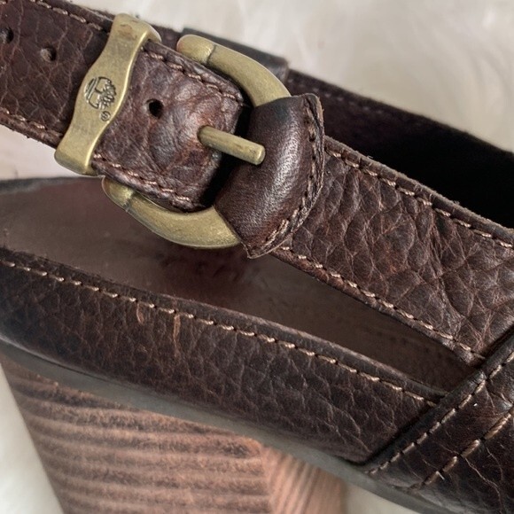 Timberland Earthkeepers Rudstom Leather Slingback Heeled Mule Clogs Sz 11 - Picture 5 of 13